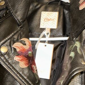 Candie's Black Floral Embroidered Jacket